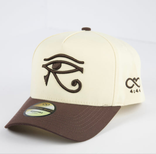 EYE OF HORUS BROWN TRUCKER HAT