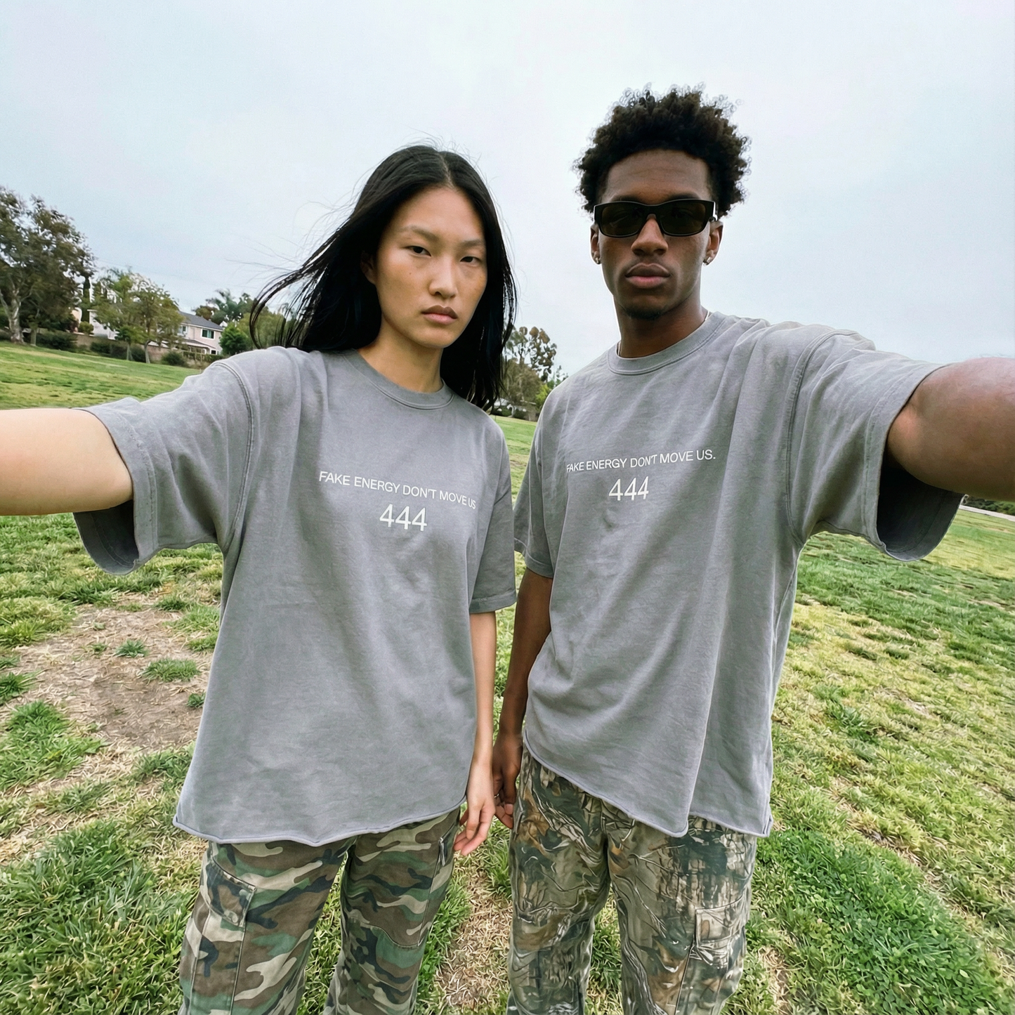 Fake Energy Don't Move Us Faded Raw Hem Tee