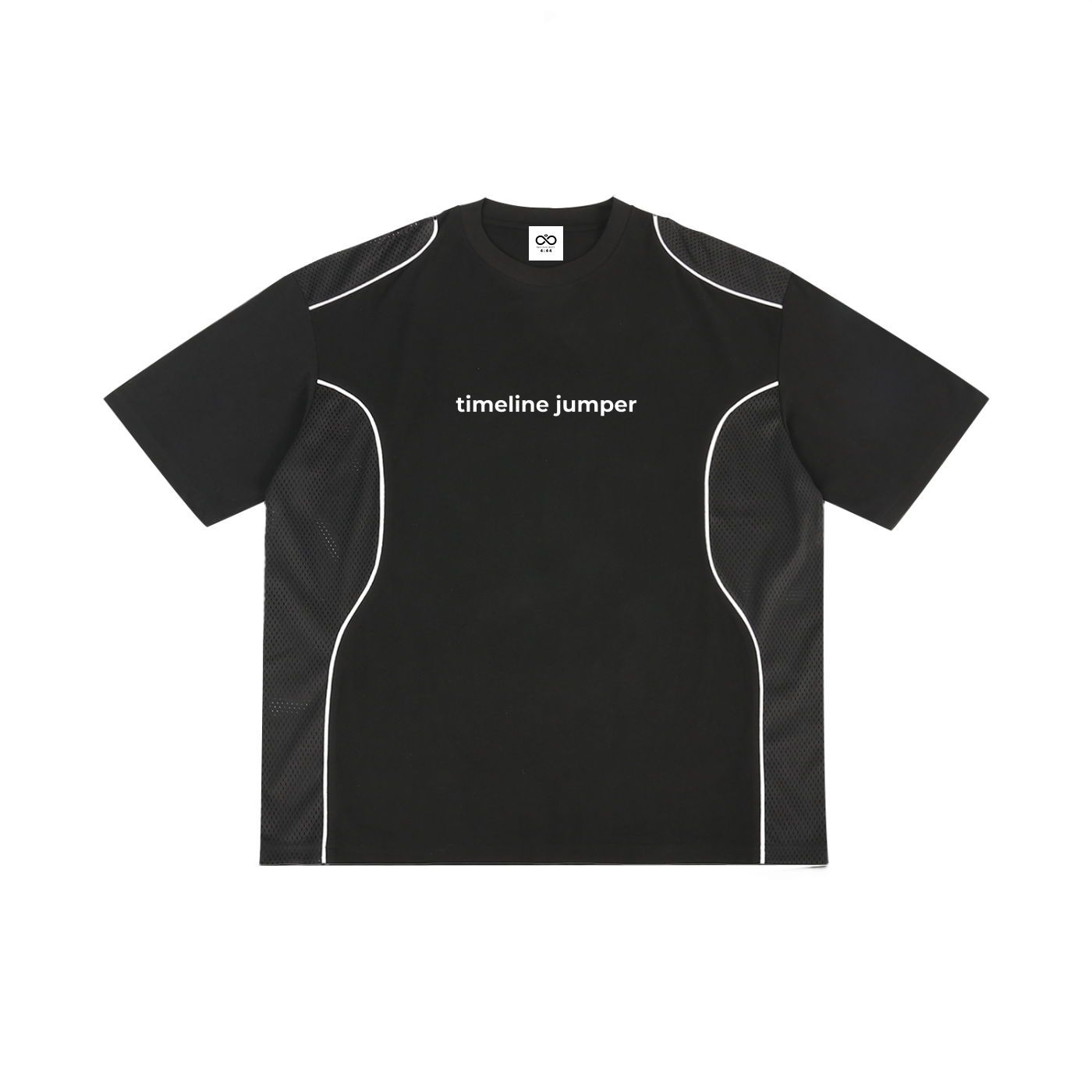 Timeline Jumper Contrast tee ,Contrast T,Spiritual Shift clothing ,spiritual shift attire ,spiritual clothing ,Conscious clothing ,awakening clothing ,dropped shoulders t,patchwork streetwear shirt,unisex oversized graphic tee