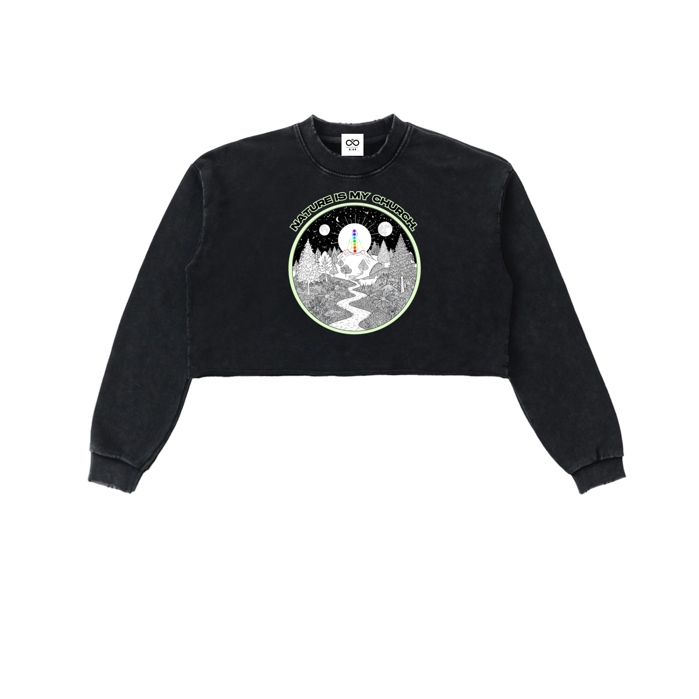 Nature Is My Church Washed Cropped Sweater