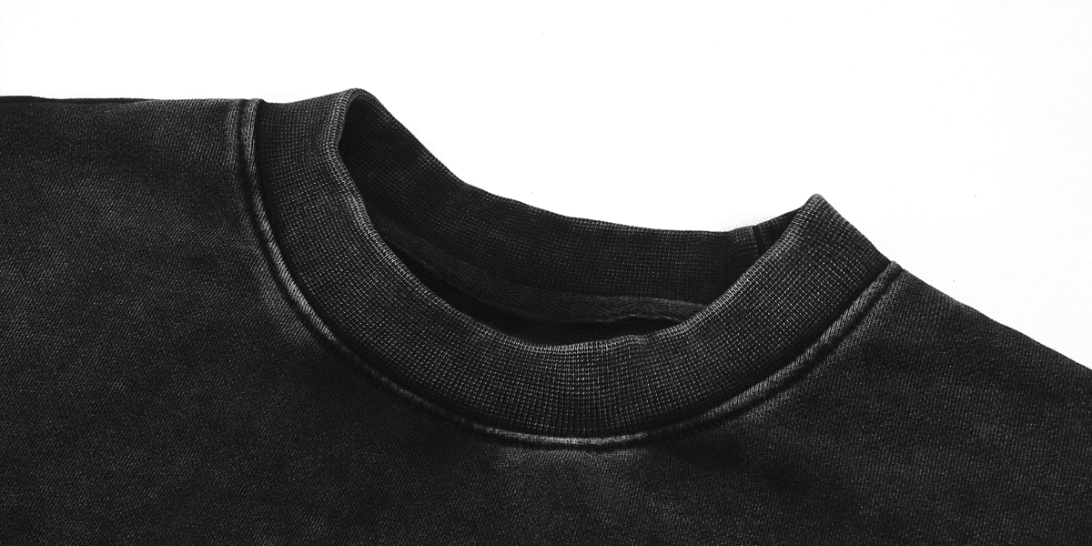 Gangster Healer Snow Washed Raw Edge Cropped Sweatshirt