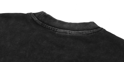 Gangster Healer Snow Washed Raw Edge Cropped Sweatshirt