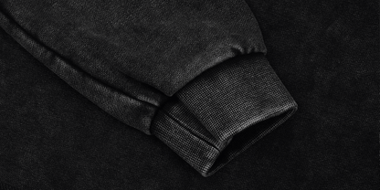 Gangster Healer Snow Washed Raw Edge Cropped Sweatshirt