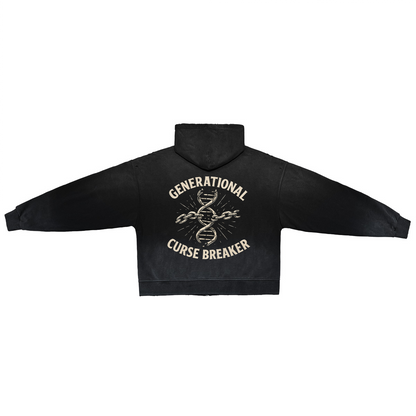 Curse Breaker Washed Distressed Zip-Up Hoodie