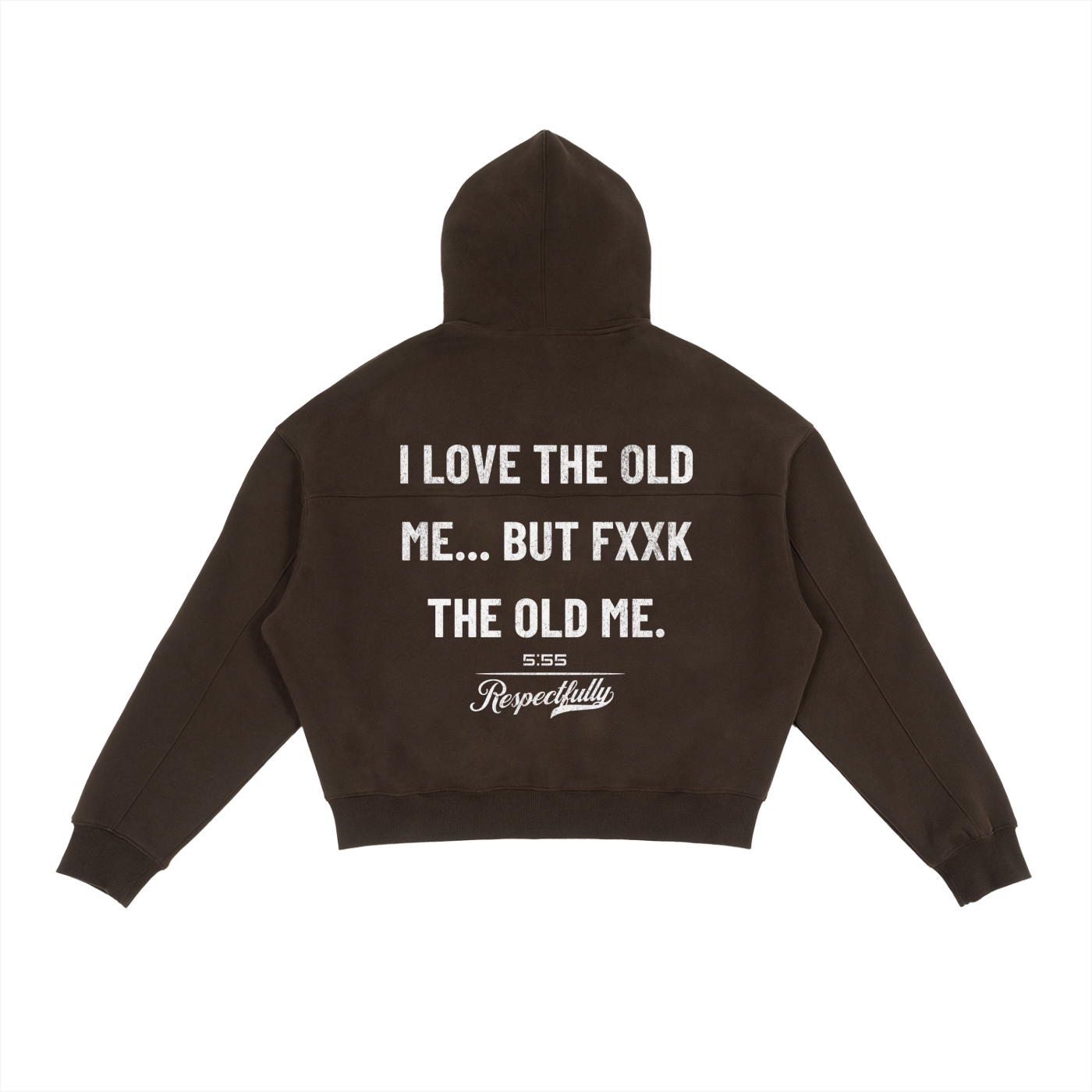 I Love The Old Me Boxy Zip Fleece Hoodie