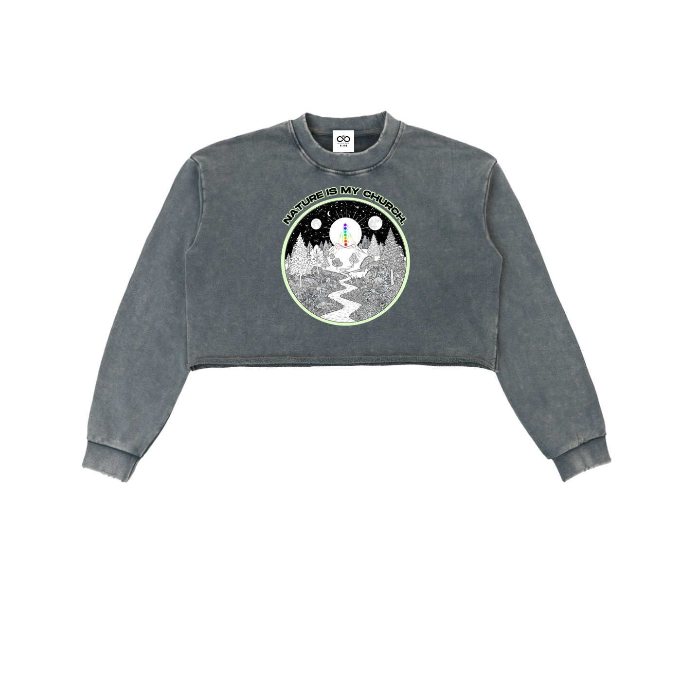 Nature Is My Church Washed Cropped Sweater