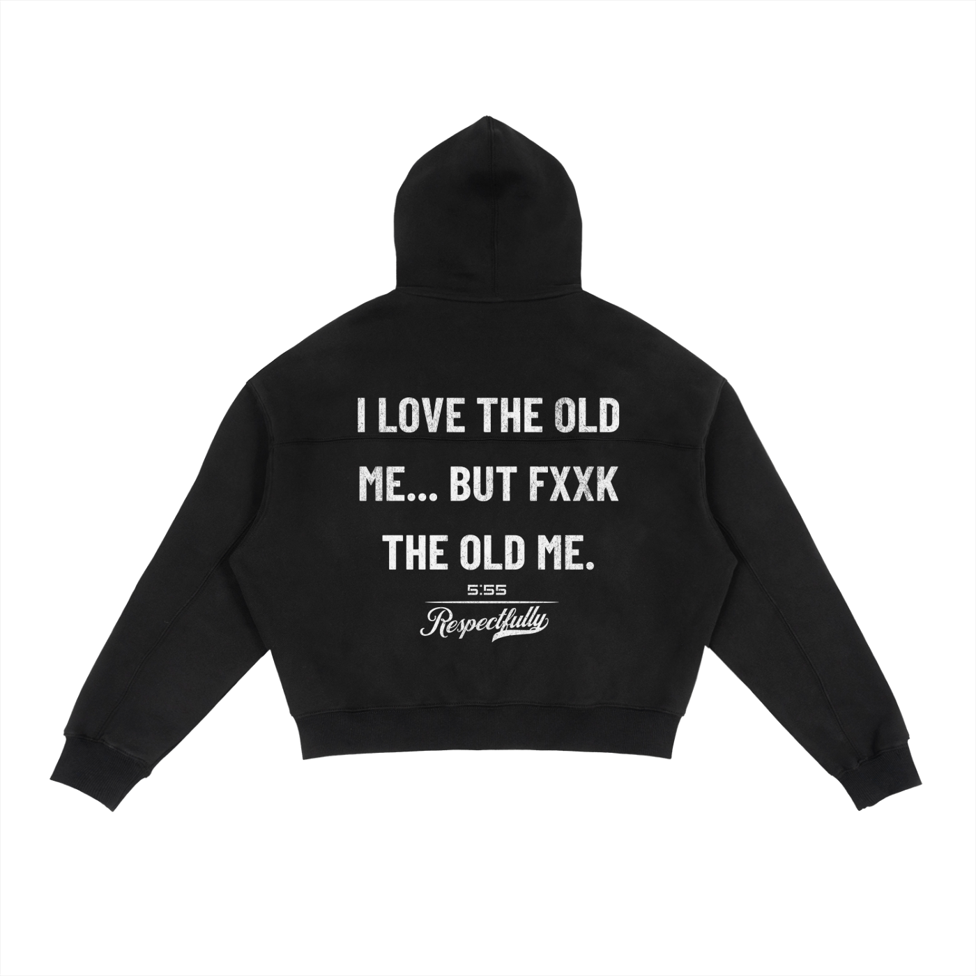 I Love The Old Me Boxy Zip Fleece Hoodie