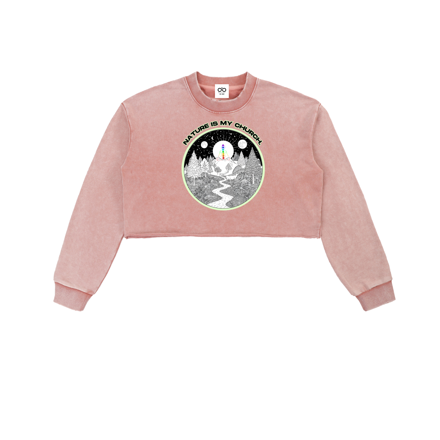 Nature Is My Church Washed Cropped Sweater