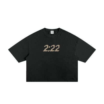 frayed boxy tee,classic boxy tee ,mens boxy tee,spiritual shift tee,spiritual shift clothing ,raw hem clothing ,spiritual boxy tee,drop shoulder tee ,oversized frayed hem shirt,angel number 222 