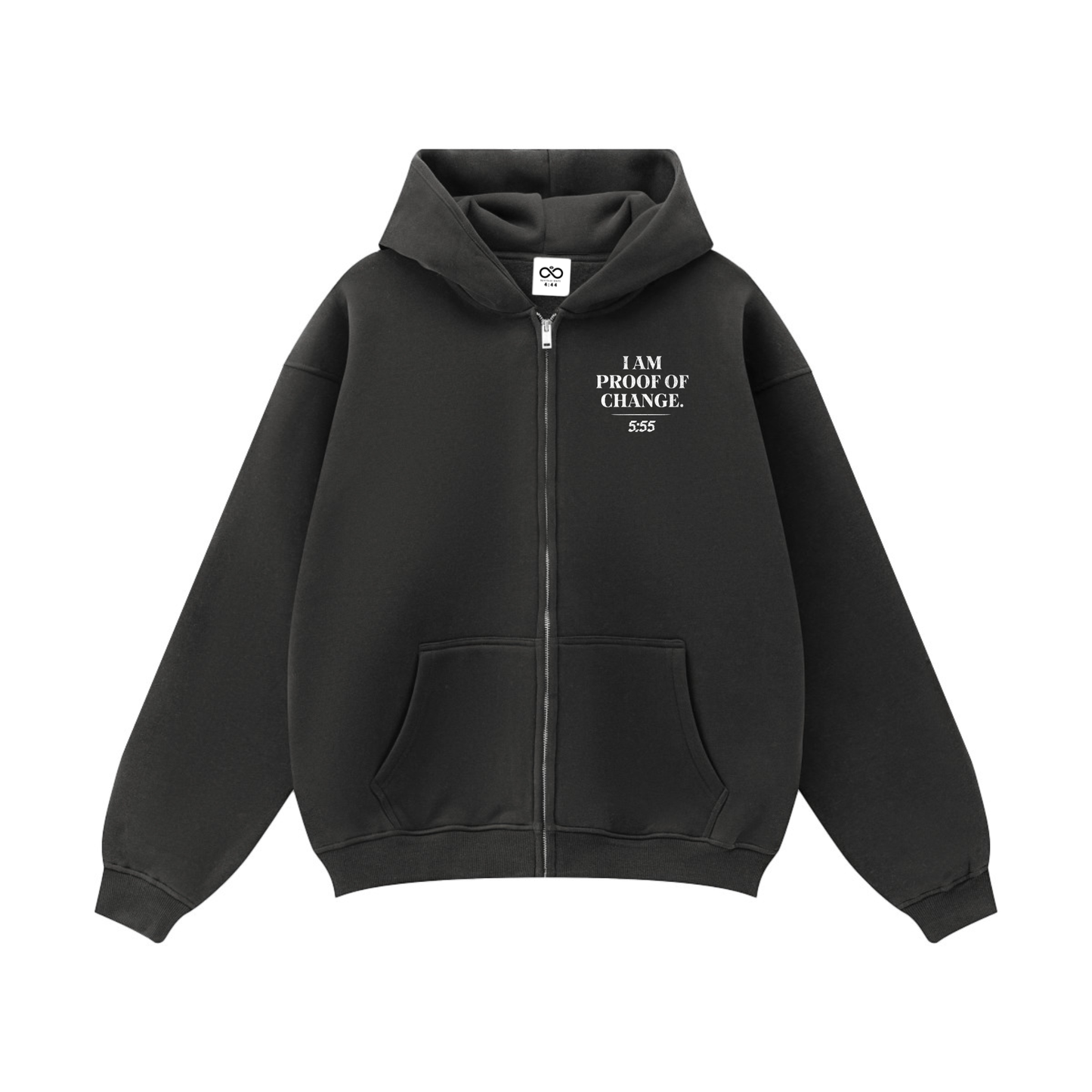 Glitch Proof of change Zip Oversized Hoodie