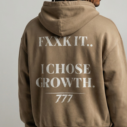 I Chose Growth Sun-faded Zip-up Oversized Hoodie