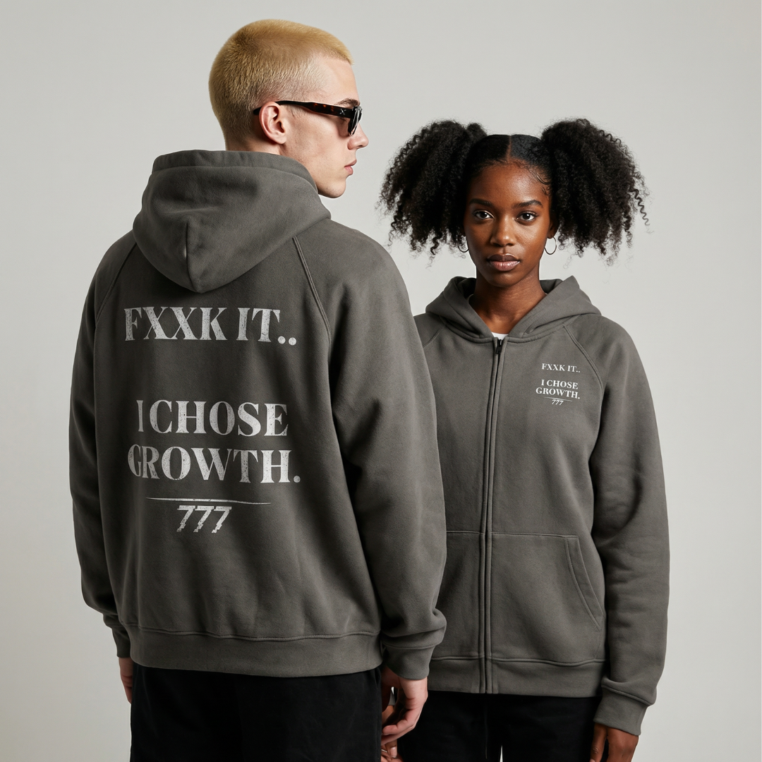 I Chose Growth Zip-up Oversized Hoodie