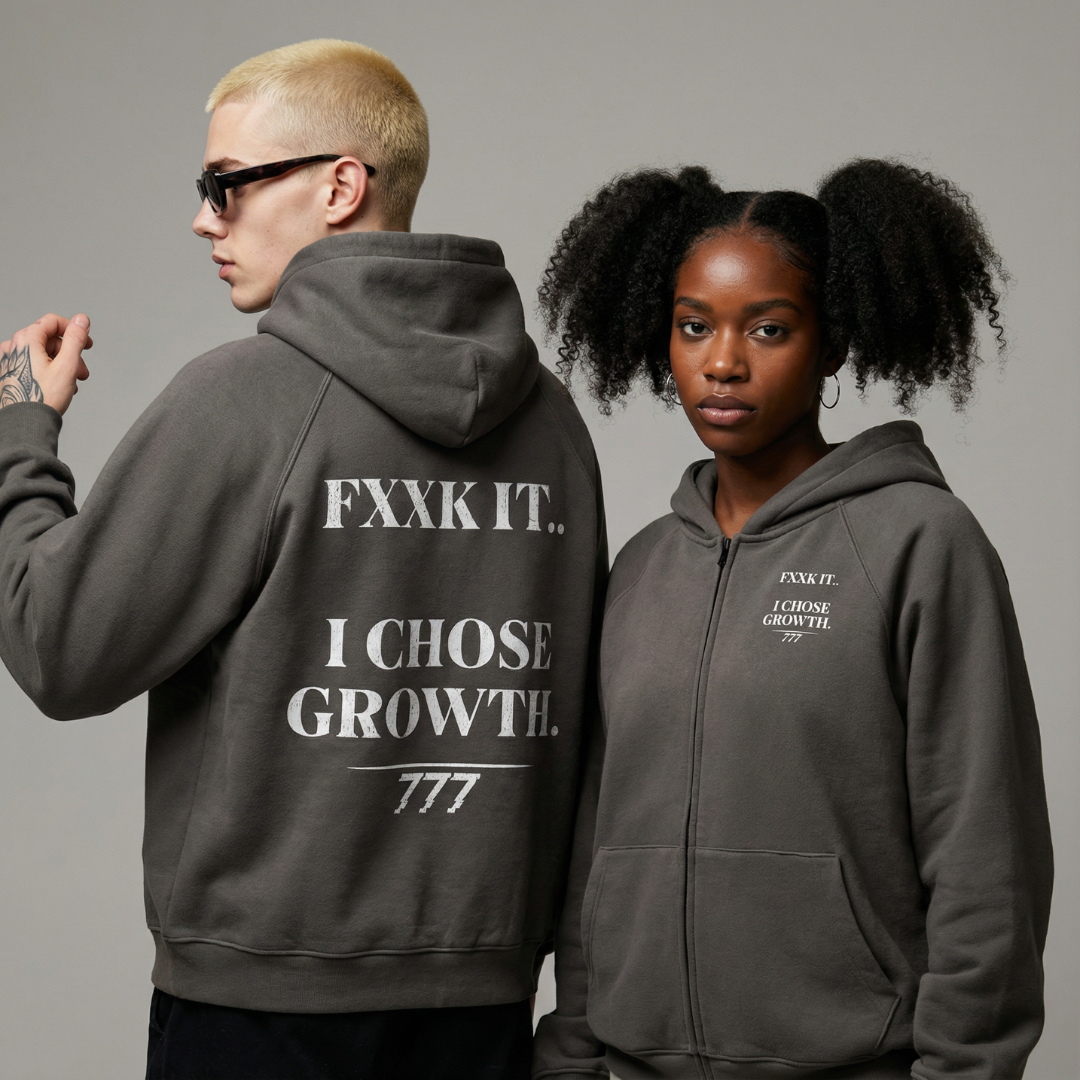 I Chose Growth Zip-up Oversized Hoodie