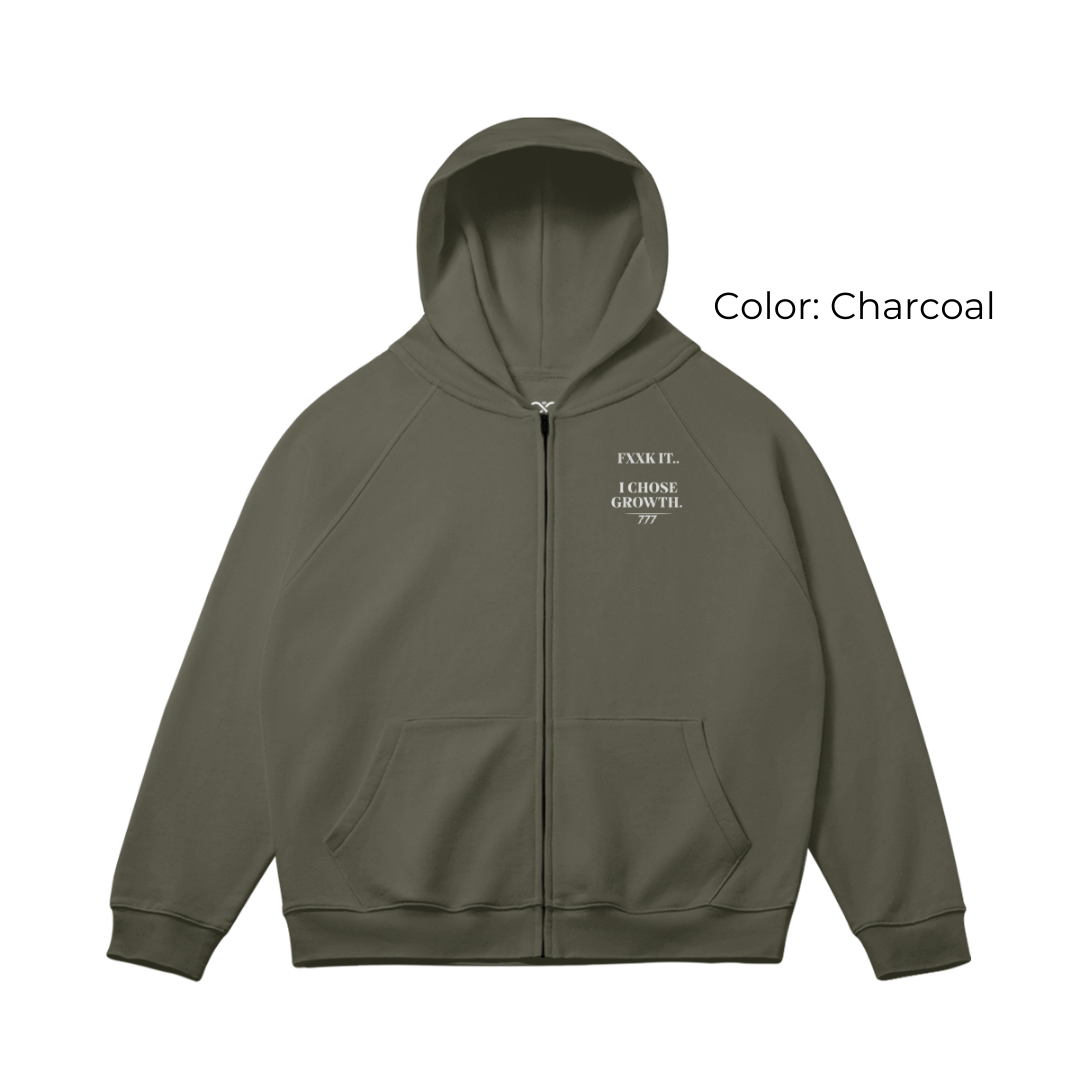 I Chose Growth Zip-up Oversized Hoodie