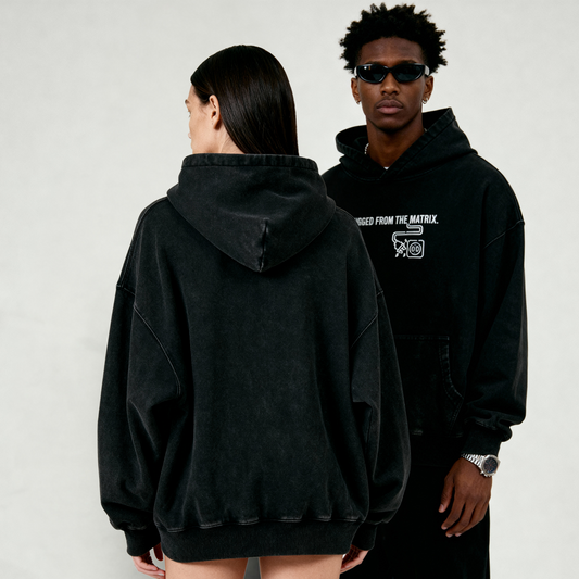 Unplugged From Matrix Washed Boxy Hoodie