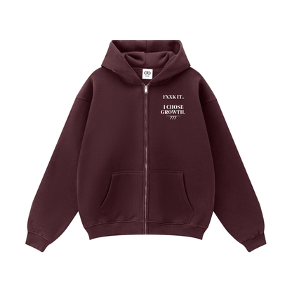 I Chose Growth Zip-up Oversized Hoodie