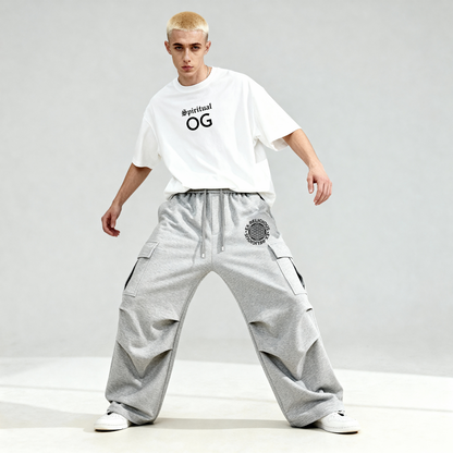 Ex-Religous Wide Leg Cargo Sweatpants