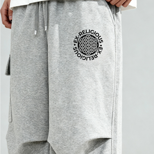 Ex-Religous Wide Leg Cargo Sweatpants