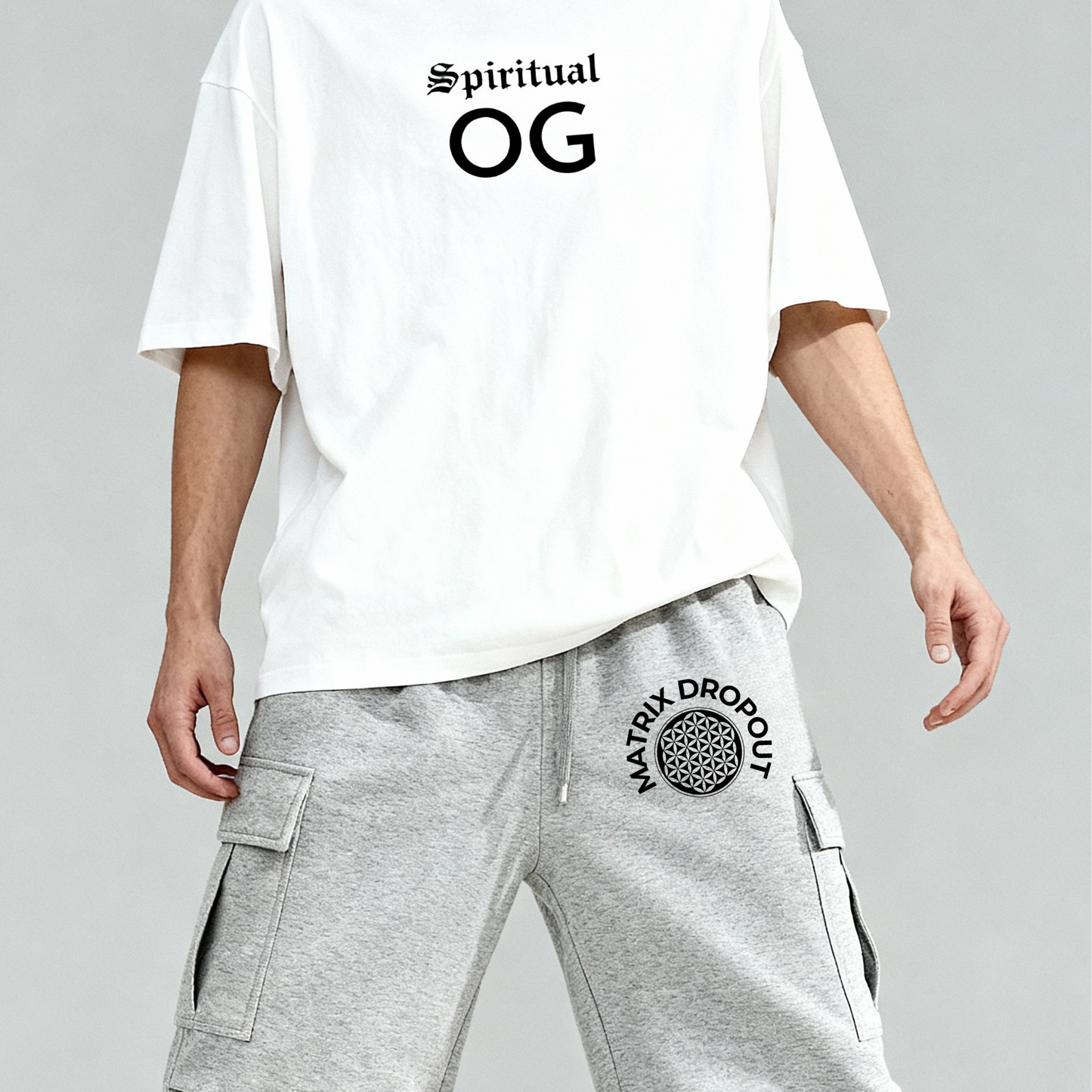 Matrix Dropout Wide Leg Cargo Sweatpants