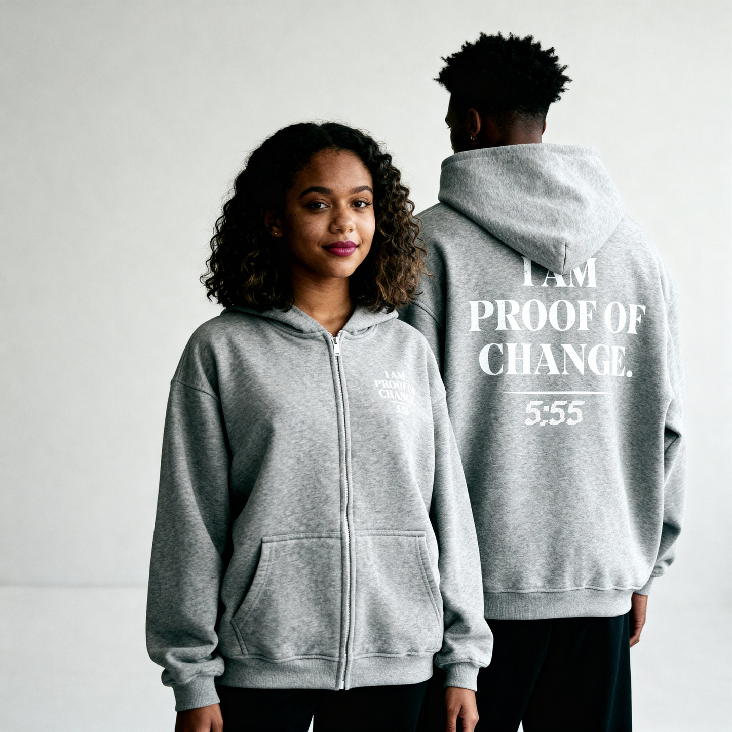 Glitch Proof of change Zip Oversized Hoodie