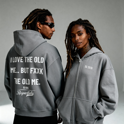 I Love The Old Me Cropped Double-Zip Hoodie