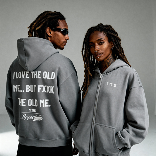 I Love The Old Me Cropped Double-Zip Hoodie