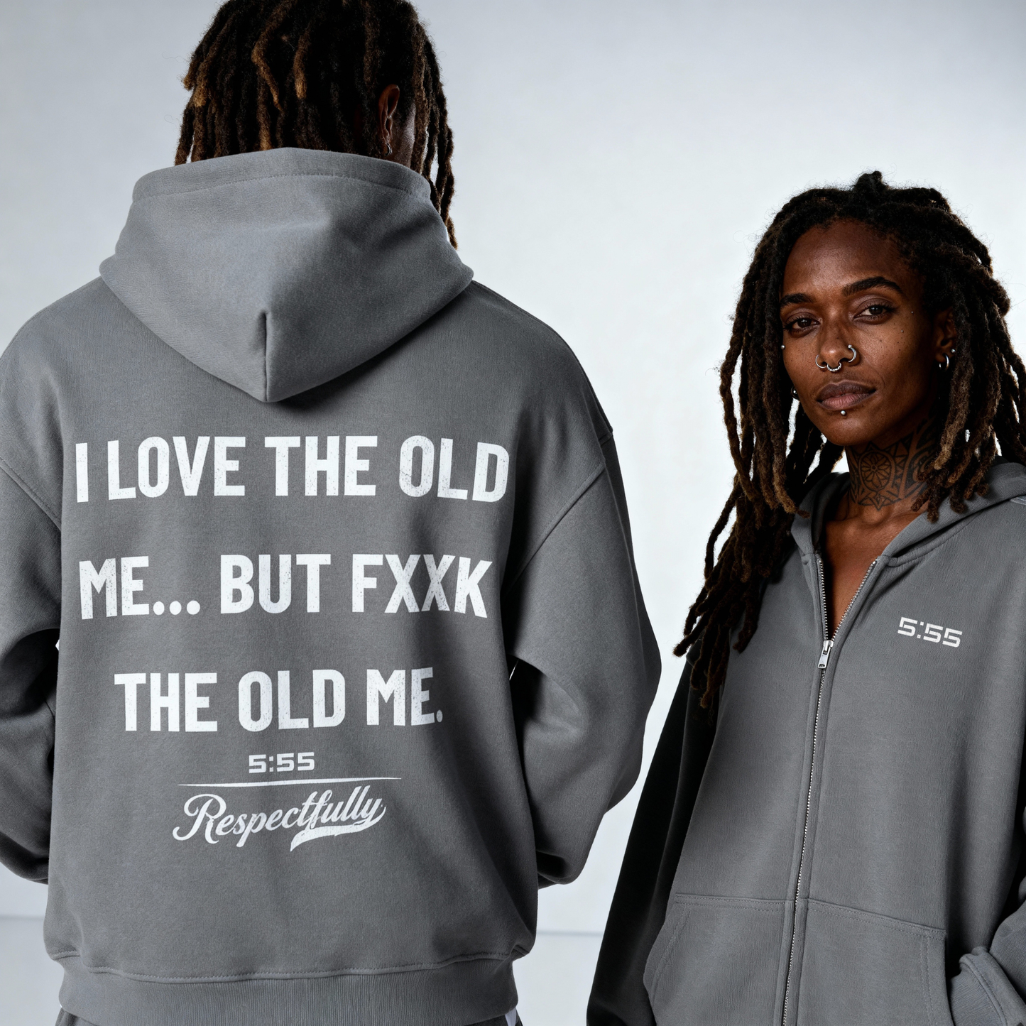 I Love The Old Me Cropped Double-Zip Hoodie