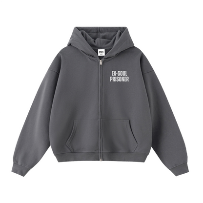 Ex-Soul Prisoner Double-Zip Cropped Hoodie