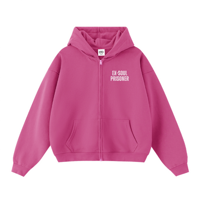 Ex-Soul Prisoner Double-Zip Cropped Hoodie