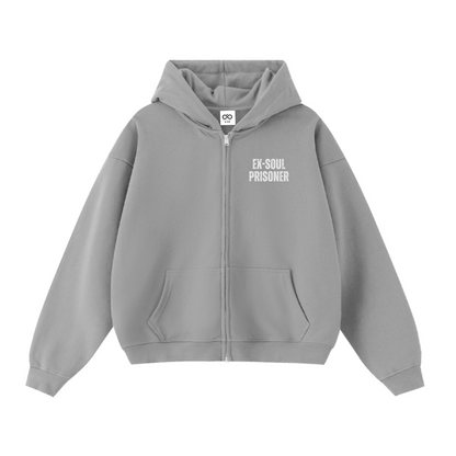 Ex-Soul Prisoner Double-Zip Cropped Hoodie