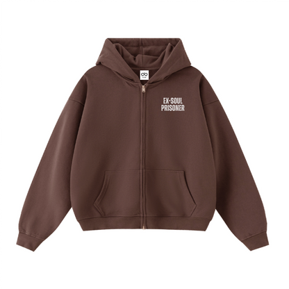 Ex-Soul Prisoner Double-Zip Cropped Hoodie