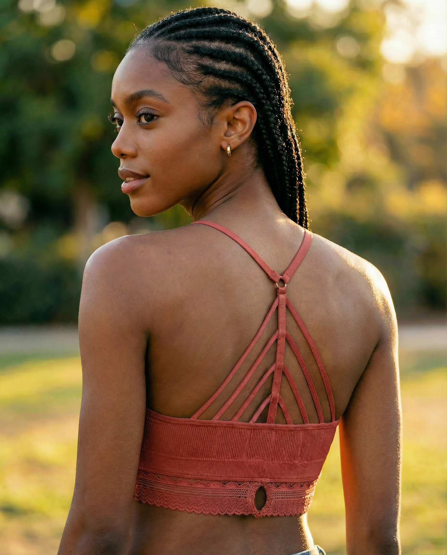 Seamless Crochet Lace & Strappy back Bralette