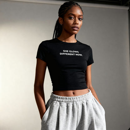 She Glows Different Now Core Baby Tee