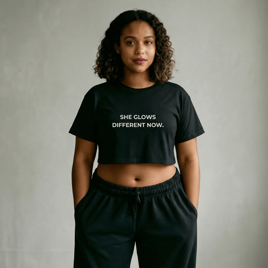 She Glows Different Now Crop Top
