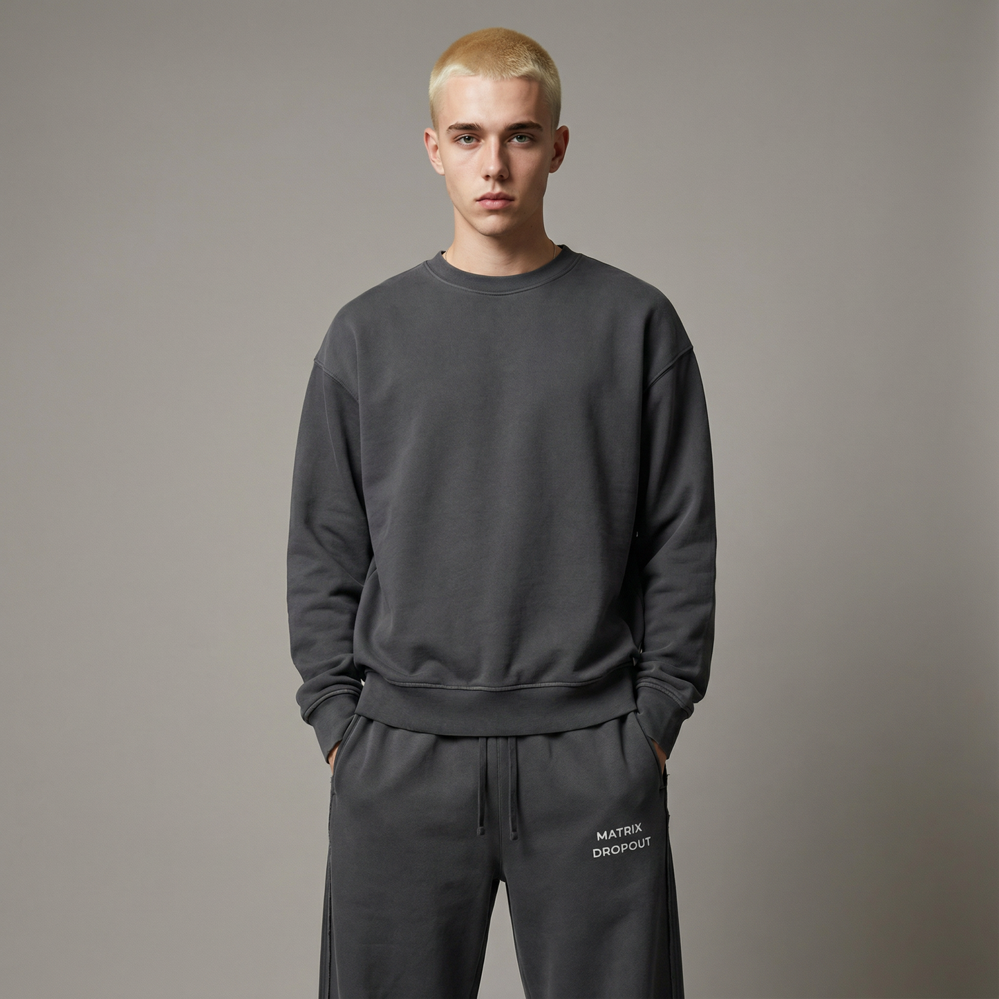 Matrix Dropout - Snow Washed Raw Edge Sweatpants
