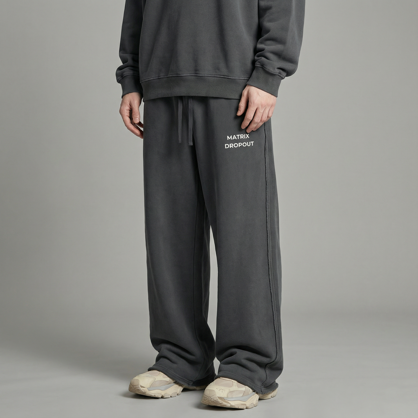 Matrix Dropout - Snow Washed Raw Edge Sweatpants