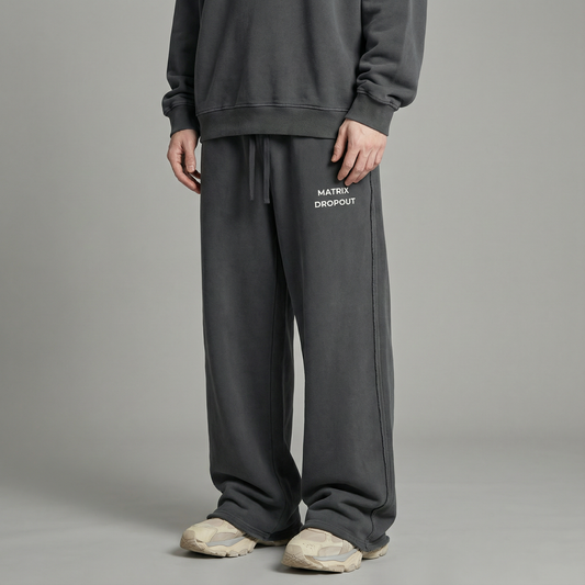 Matrix Dropout - Snow Washed Raw Edge Sweatpants