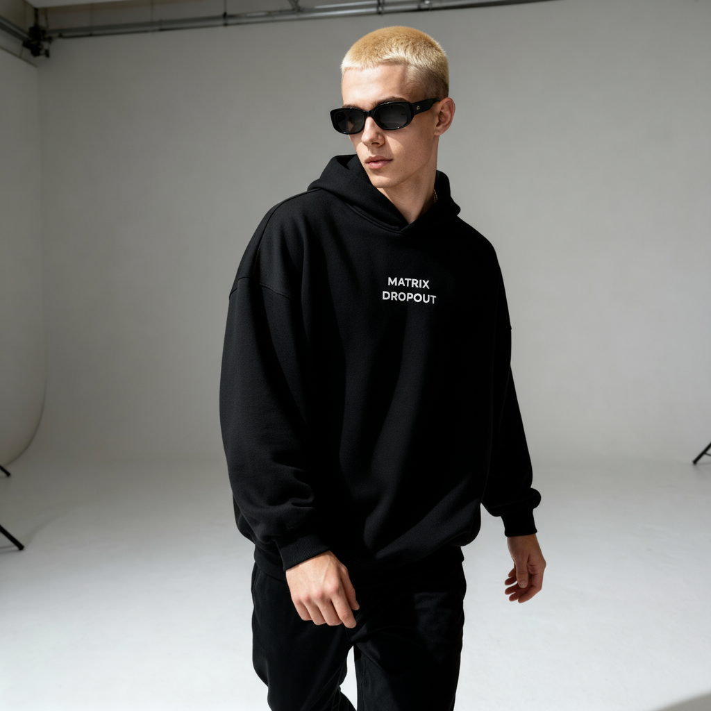 Matrix Dropout Boxy Hoodie