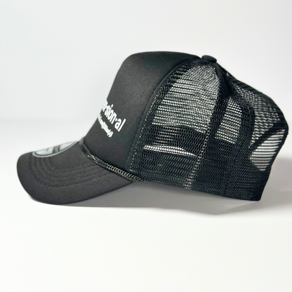 MULTIDIMENSIONAL BLACK MESH TRUCKER HAT