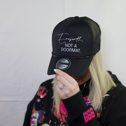 EMPATH NOT DOORMAT BLACK MESH TRUCKER HAT
