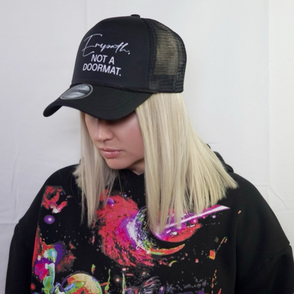 EMPATH NOT DOORMAT BLACK MESH TRUCKER HAT