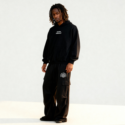 Matrix Dropout Wide-Leg Cargo Sweatpants