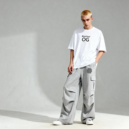 Ex-Religous Wide Leg Cargo Sweatpants