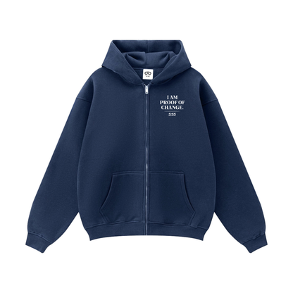 Glitch Proof of change Zip Oversized Hoodie