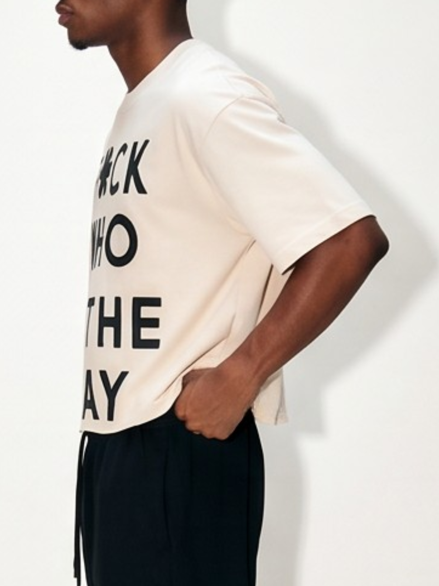 Fck Who In The Way Grey Cropped Heavyweight Tee