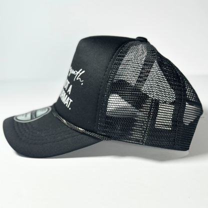 EMPATH NOT DOORMAT BLACK MESH TRUCKER HAT