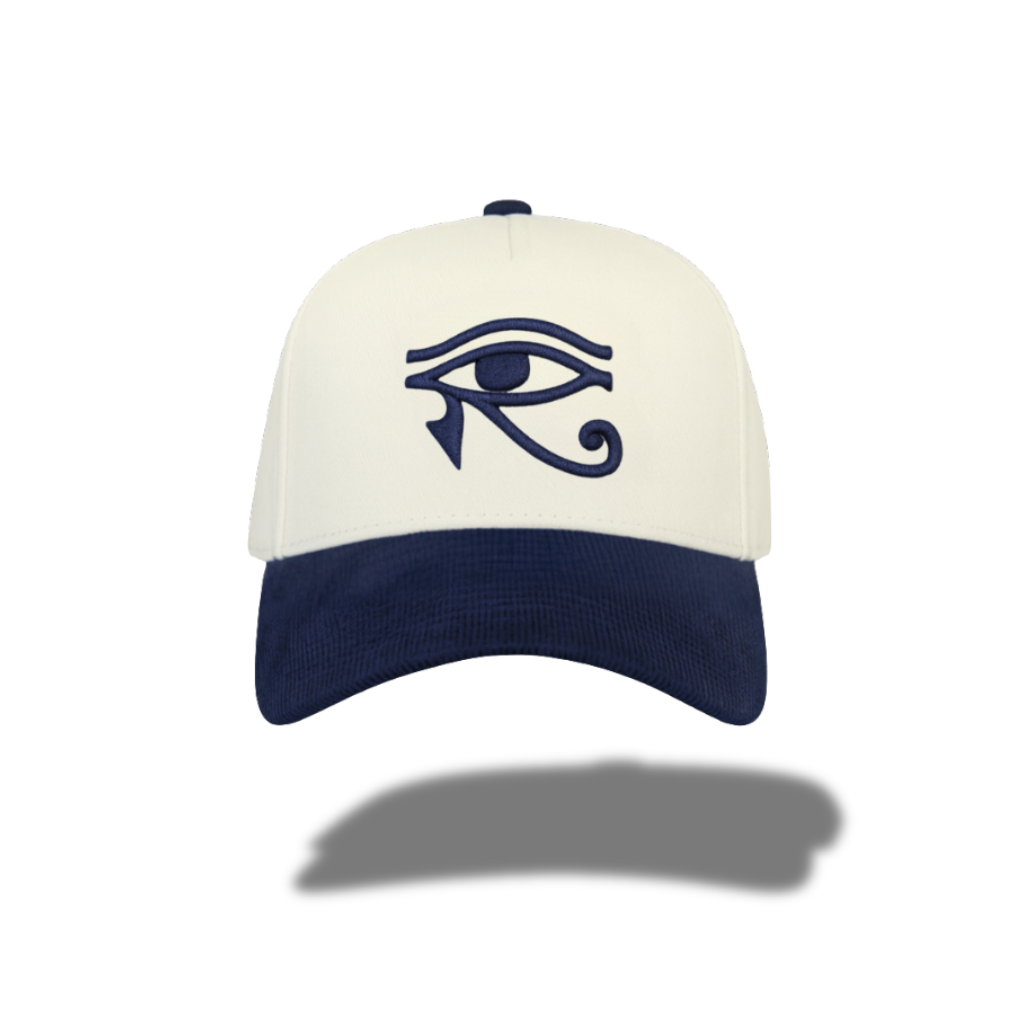 EYE OF HORUS BLUE SUEDE TRUCKER HAT