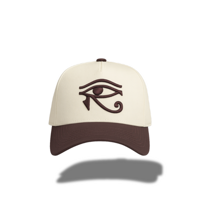 EYE OF HORUS BROWN TRUCKER HAT