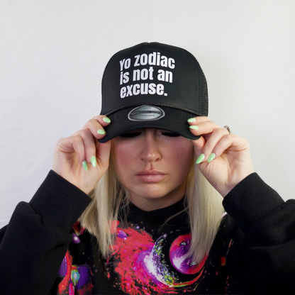 YO ZODIAK BLACK MESH TRUCKER HAT