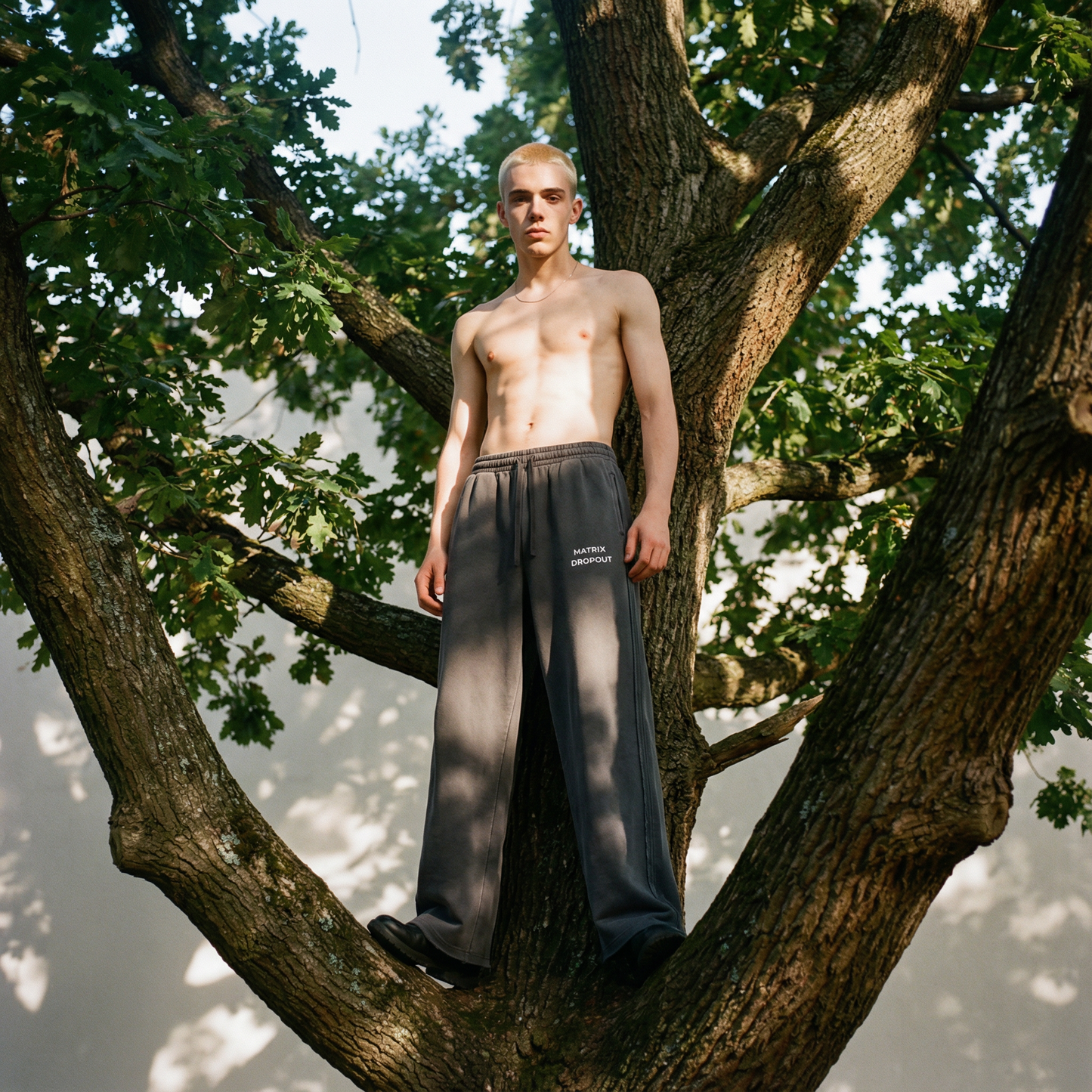 Matrix Dropout - Snow Washed Raw Edge Sweatpants